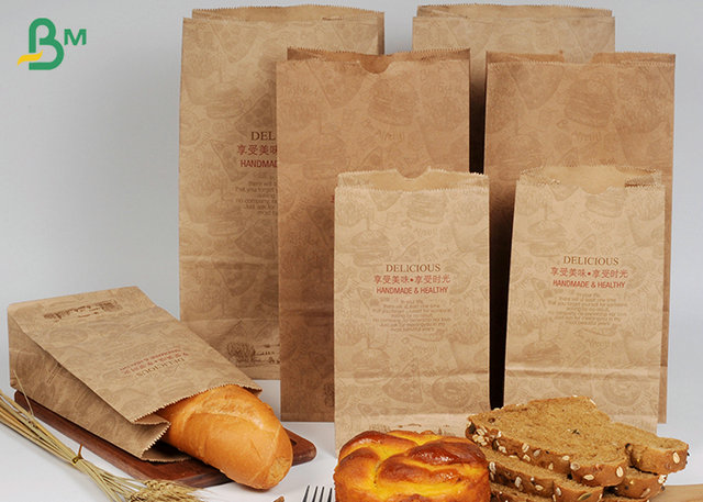 Petit pain de papier approuvé par FSC de catégorie comestible de 40g 50g Brown Papier d'emballage pour l'emballage de nourriture de rue