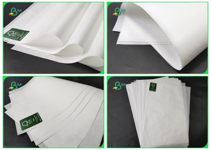 Papier d'emballage brillant latéral de la couleur la blanche 30GSM inoffensif 70CM 90CM 100CM