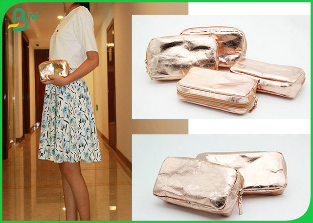 Tissu lavable de Papier d'emballage de couleur recyclable d'or de 100% pour faire à femmes le portefeuille