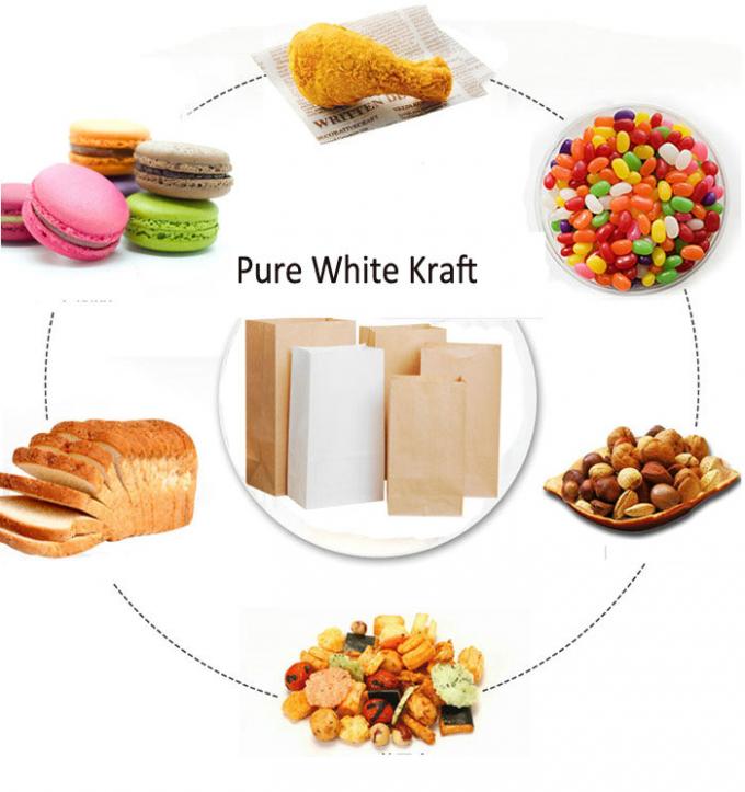 Le papier d'emballage blanc de catégorie comestible 120g Papier d'emballage pur a blanchi le petit pain de papier de sac à sac