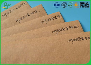 Papier de revêtement de Brown Papier d'emballage de pâte de bois de 100% 35 GM/M - 100gsm pour des aperçus gratuits de sac de papier