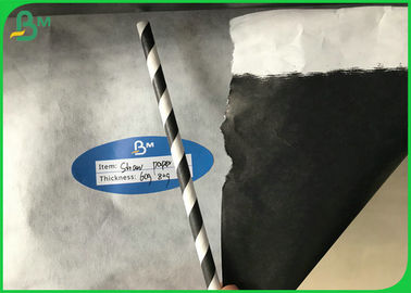 FDA a certifié la largeur imprimée noire du papier 15mm de catégorie comestible de Straw Paper Roll 60g