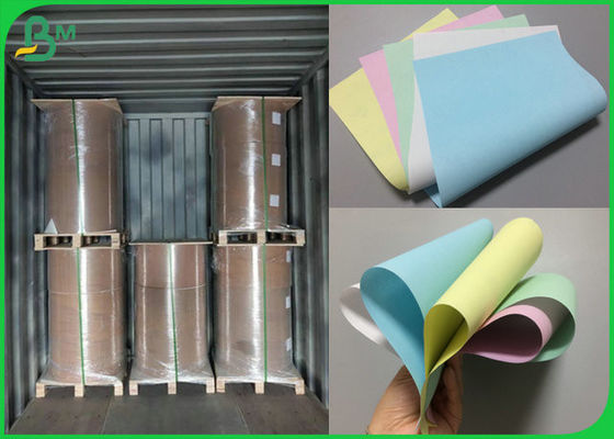 3 parts de NCR de papier d'imprimerie sans carbone avec la couleur verte rose bleu-clair