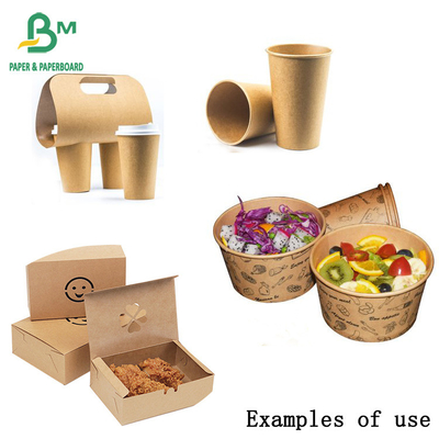 Papier à tasse Kraft biodégradable rouleau papier à tasse brun 210g 230g 250g 280g 300g 350g