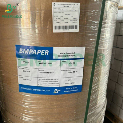 35 gm 50 gm Kit 3 Kit 5 Rouleaux de papier à l'épreuve de la graisse blanchis pour l'emballage des kebabs