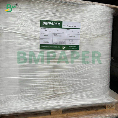 24g 28g Enveloppes de paille blanche Rouleaux de papier 27mm Largeur 6000m Longueur