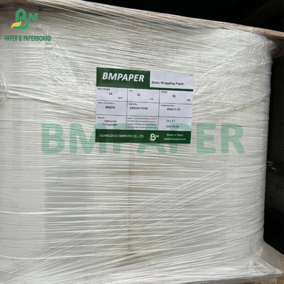 24 gm 28 gm Papier d'emballage de paille blanc 27 mm x 5000 M Bonne résistance à la traction