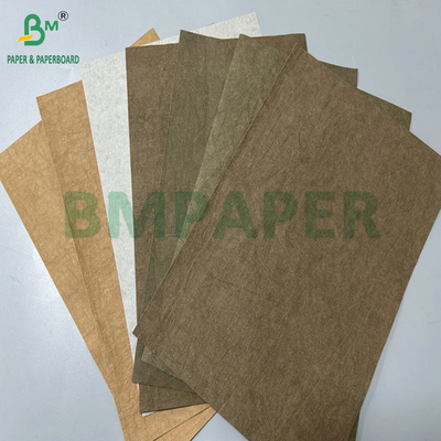 0.3mm 0.55mm 150cm Largeur Marron Rides Tissu Kraft prélavé Pour sacs à main