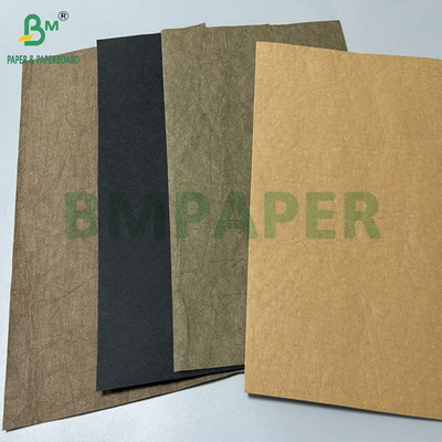 0.3mm 0.55mm 150cm Largeur Marron Rides Tissu Kraft prélavé Pour sacs à main