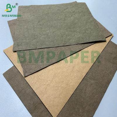 0.3mm 0.55mm 150cm Largeur Marron Rides Tissu Kraft prélavé Pour sacs à main