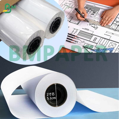Papier blanc de tracé lisse A0 A1 A2 Taille en rouleau Papier de liaison non revêtu