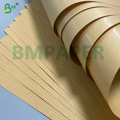 60 grammes de papier cadeau Kraft à rayures brunes Finition brillante unilatérale Durabilité supérieure haute résistance