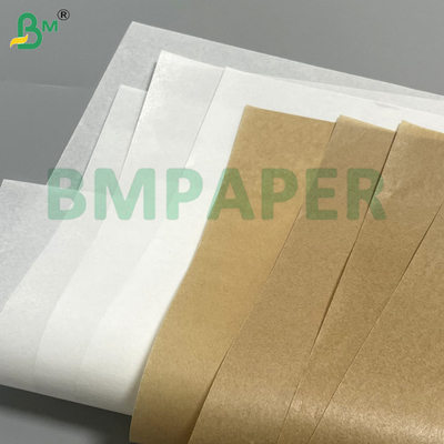 40g 45g 50g Papier sulfurisé blanc et brun, imperméable et résistant à l'humidité, avec revêtement silicone double face, pour emballage alimentaire, compatible micro-ondes