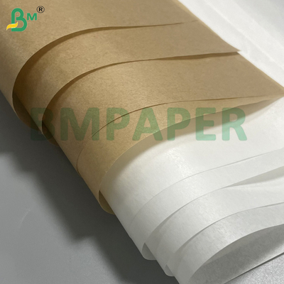 40g 45g 50g Papier sulfurisé blanc et brun, imperméable et résistant à l'humidité, avec revêtement silicone double face, pour emballage alimentaire, compatible micro-ondes