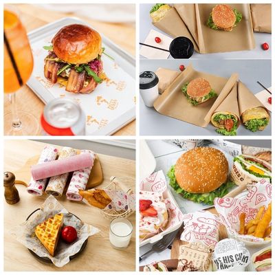 Kit 7 Sandwich Burger Greaseproof 35g Pelleaglio papier blanc délicieux papier enveloppé