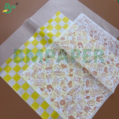 30g 33g papier d'emballage blanc recouvert de cire pour les emballages de hamburger