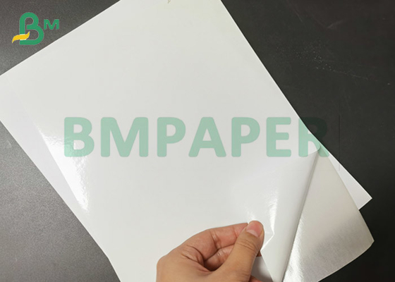 Feuille auto-adhésive blanche extérieure à haute brillance de papier de l'autocollant 80gsm de grand format
