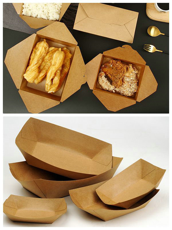 Papier 270gsm de Brown emballage de catégorie comestible avec du PE 15gsm enduit pour la boîte sèche à nourriture