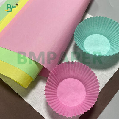 Papier à l'épreuve de la graisse blanc café jaune vert cupcake liner muffin papier pour la cuisson