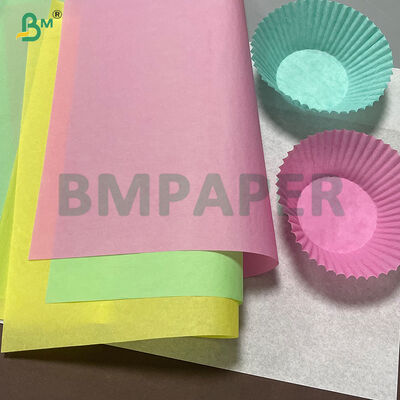 Papier à l'épreuve de la graisse blanc café jaune vert cupcake liner muffin papier pour la cuisson