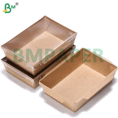 300 gm Contenant alimentaire brun Carton de carton plateaux de carton pour les articles alimentaires jetables