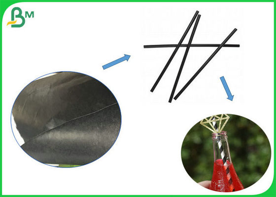 le petit pain de papier de catégorie comestible de paille de noir de 60gsm 120gsm avec le FSC a approuvé le papier biodégradable de FDA