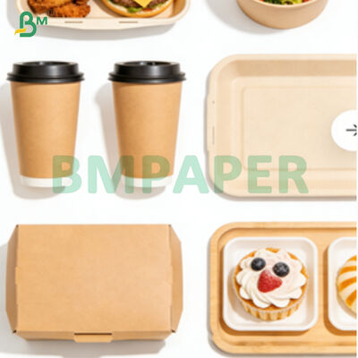 Bien résistant au pliage Papier kraft enduit en PE brun pour emballage alimentaire