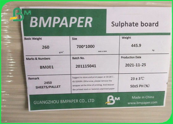 Pouce blanchi solide extérieur doux du panneau 23x36 du sulfate 260gsm