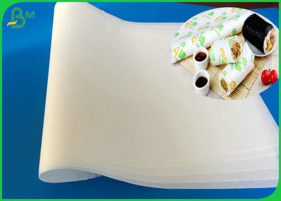petit pain blanc biodégradable et qui respecte l'environnement de 35gsm de MG d'hamburger de catégorie comestible de papier pour envelopper le sandwich et les sushi